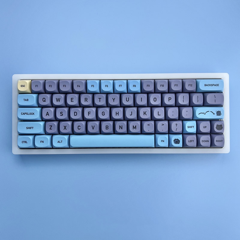 Blue Cat Key Cap PBT Keycap XDA Profile 9MM Height Hubcap DYE-SUB Keycaps For Mechanical Keyboard 61/64/84/96/98/87/104/125 Layout