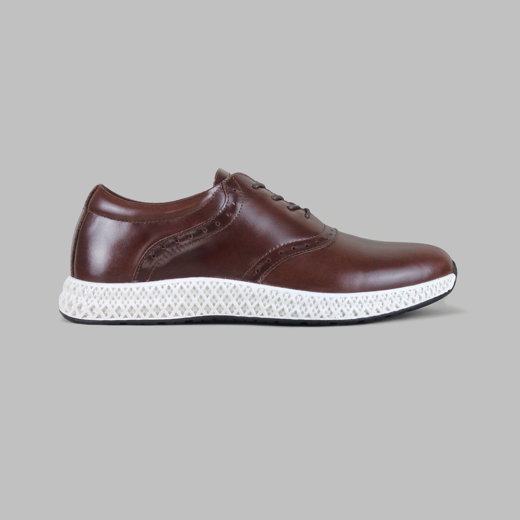 ARTAP Footwear - Sepatu Sneakers Pria Kulit Asli - Kluet PU Brown White Sole