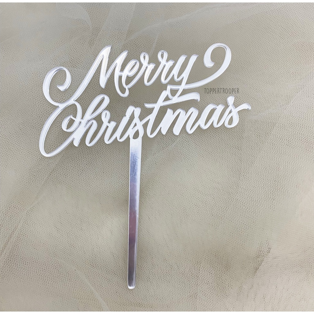 Topper Natal | Topper Kue Natal | Cake Topper Christmas AKRILIK | Hiasan Natal | Dekorasi Natal