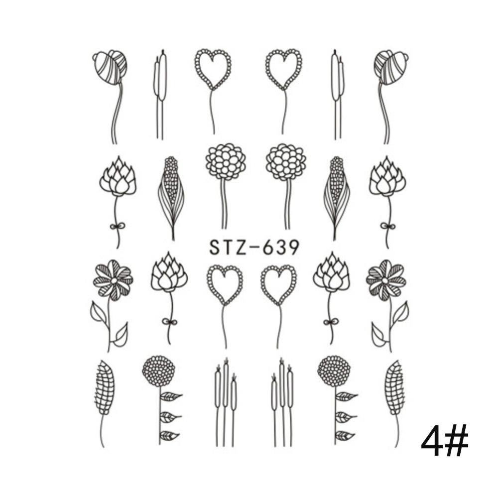 Timekey Stiker Kuku Motif Garis Abstrak Warna Hitam Untuk Dekorasi Manicurenail Art you A5K2