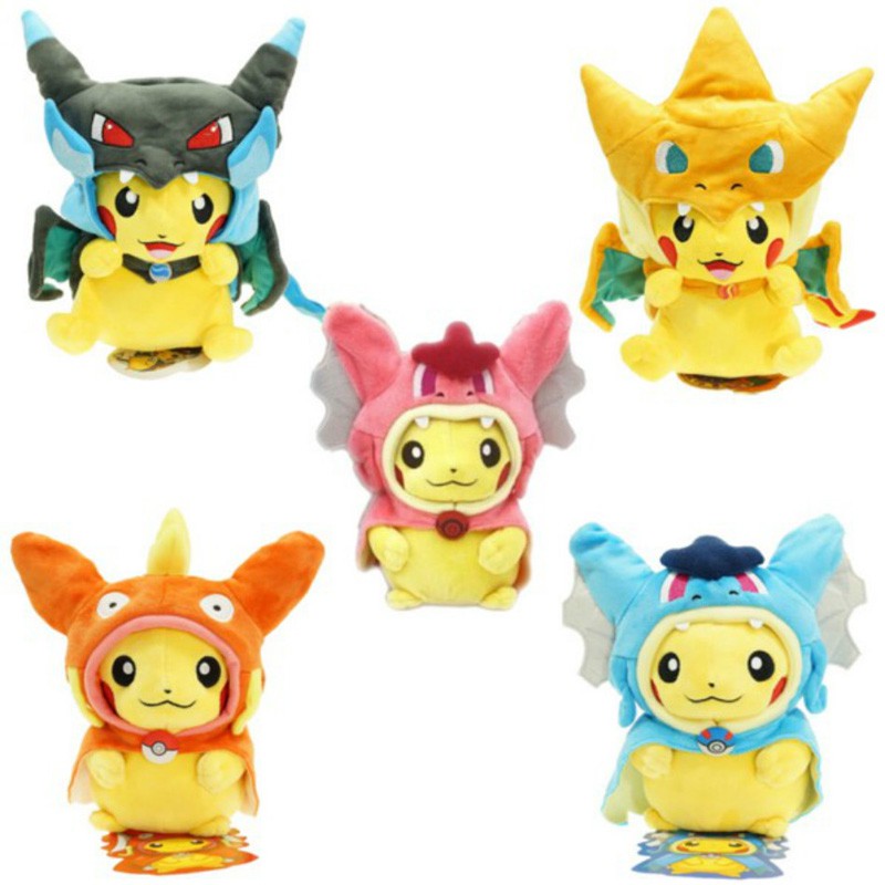 Boneka Anak Dibujos Animados Gyarados Cosplay Pikachu Peluche Mega Charizard algodón Peluche