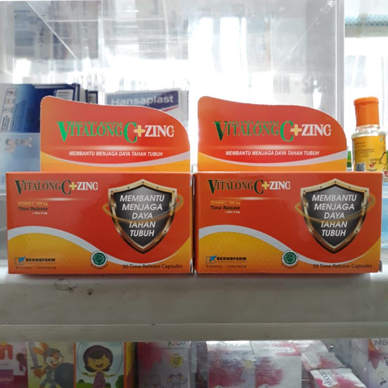 VITALONG C ZINC / VITALONG C + ZINC, botol isi 30 kaplet