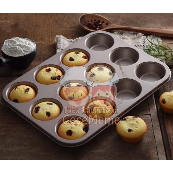 Loyang Chefphora Mini Cupcake Muffin Bolu Pie Cheese Cake Mouse 12cup