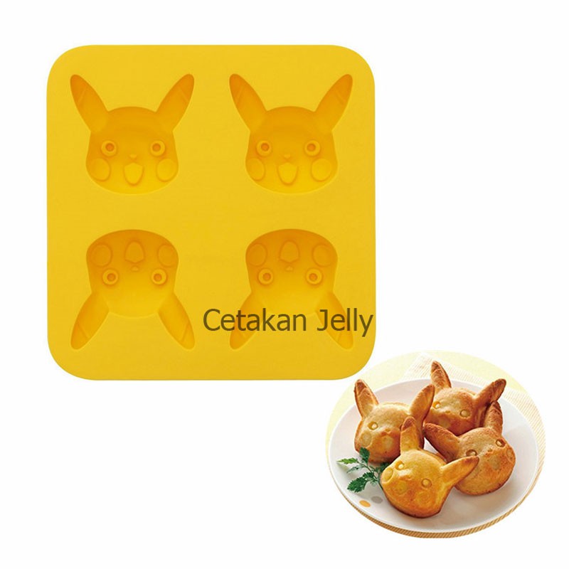 CJ Cetakan Puding Kue Jelly Pika 4 Cavity Silikon