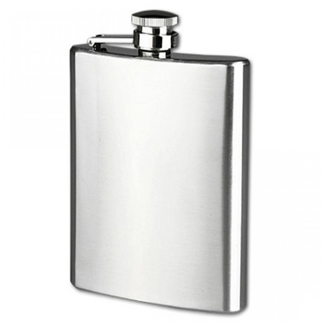 EXCLUSIVE  Paket Botol Minum Wine Vodka Bir Flask Hip Stainless 10oz Corong Kecil