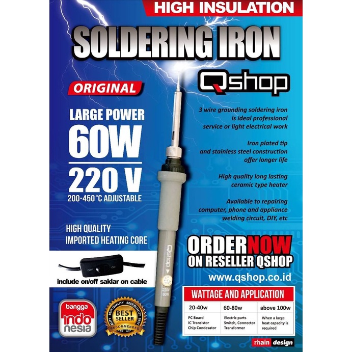 Solder Station Qshop Original 60W Dengan pot Pengatur Panas