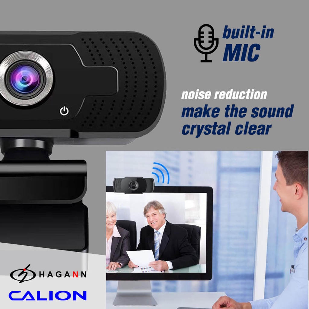 Webcam 2MP Full HD 1080P Rotasi USB Mic FREE Tripod PC  Laptop Komputer | Web Cam Calion CAL-2007WA