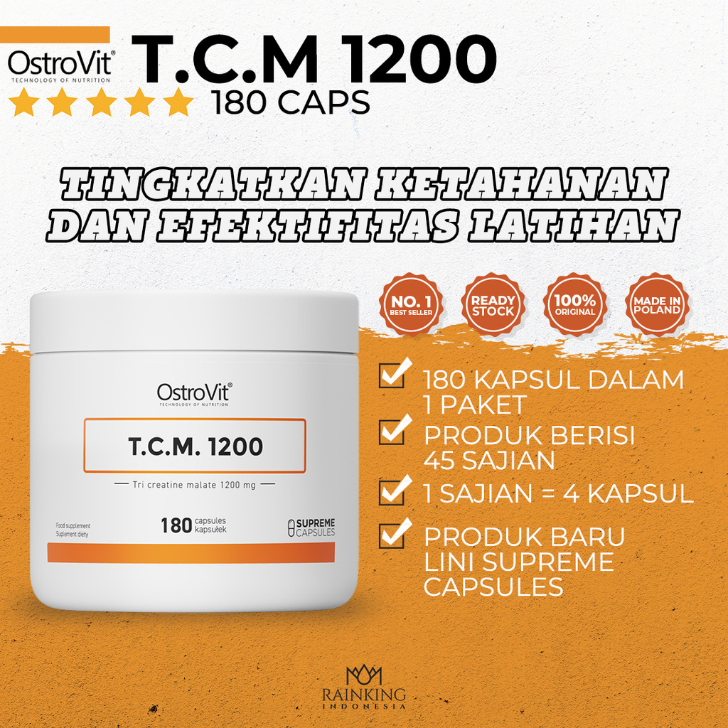 Suplemen Obat Fitness T.C.M. 1200 Pembentuk Daya Tahan Imun Tubuh Otot Diet Pembakar Lemak Perut ORI