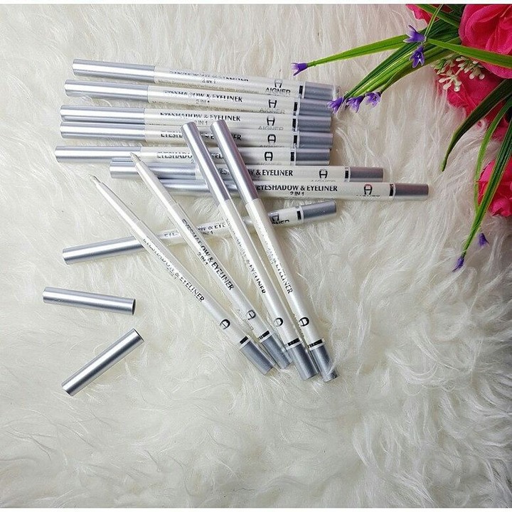 PENSIL PUTAR AIGNER 2in1 - Pensil Alis Eyeshadow Dan Eyeliner - Warna Putih