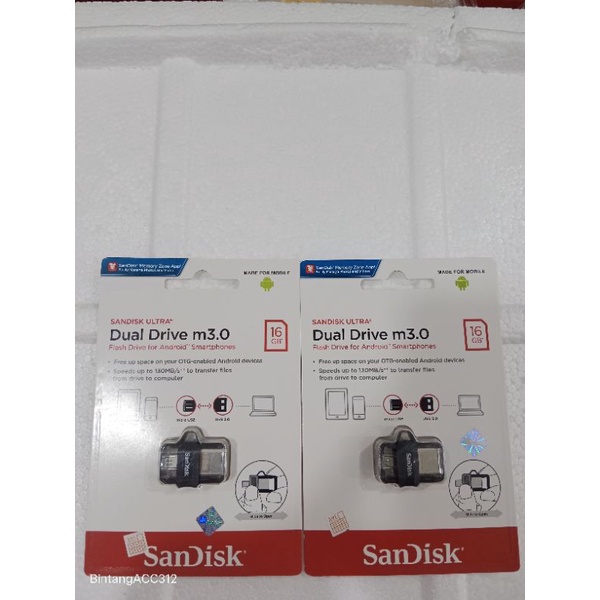 OTG FLASHDISK SANDISK 16GB 100%ORIGINAL