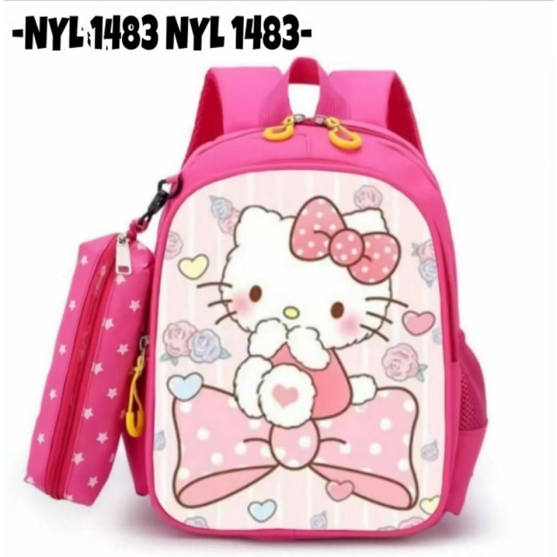 HelloKitty/LOL Ransel anak sekolah Backpack anak perempuan lucu plus gantungan T.pensil