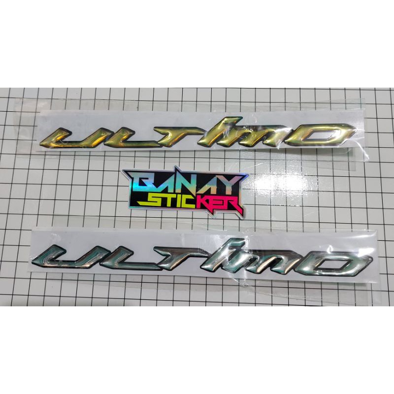 STICKER EMBLEM ULTIMO TIMBUL SEPASANG KANAN KIRI