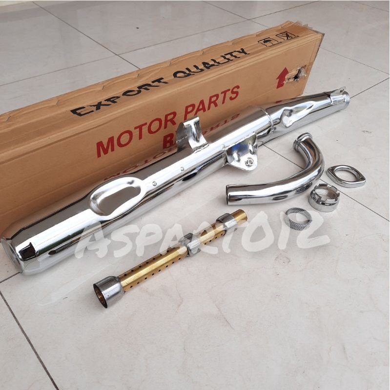 Knalpot Kenalpot Standar Rxking Rx King Full Set tinggal pasang saringan Kuningan Kualitas Ekport-1