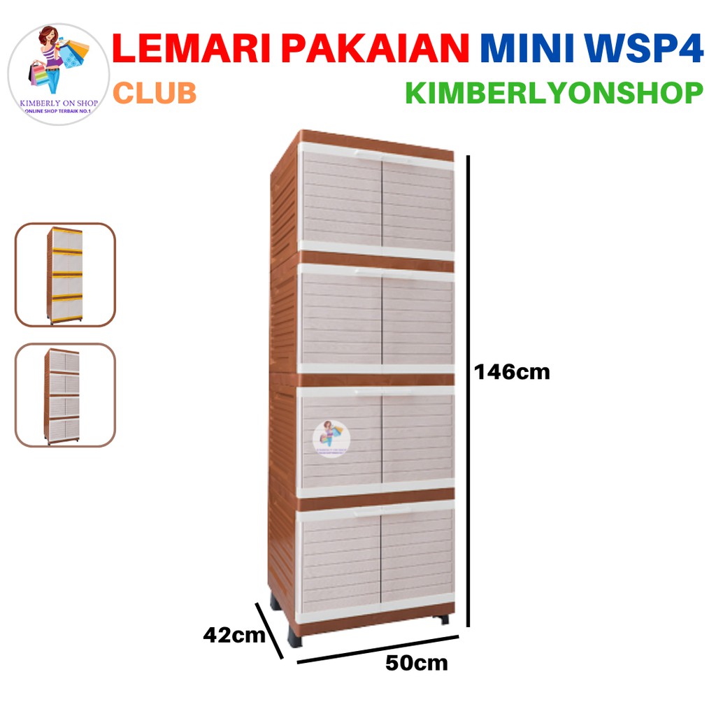 Lemari Pakaian Plastik Mini Susun 4 Mini VNT WSP Club