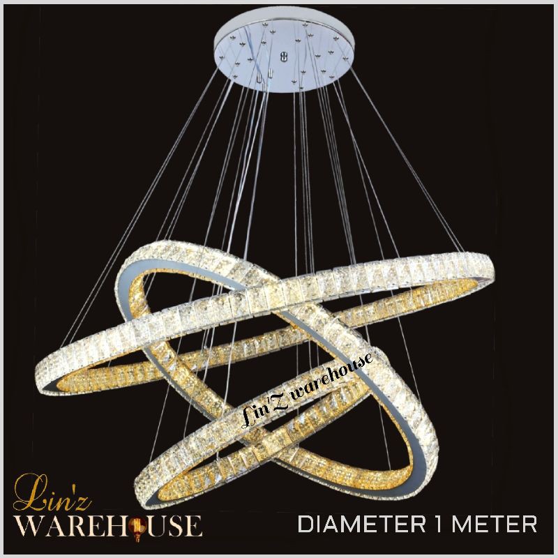 Lampu gantung MODERN CRYSTAL LED RING 1 METER pendant light