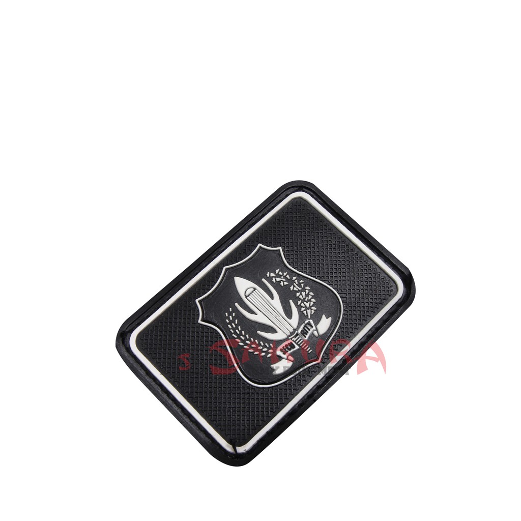 Patch Rubber Perekat Karet Velcro Security Satpam Hitam