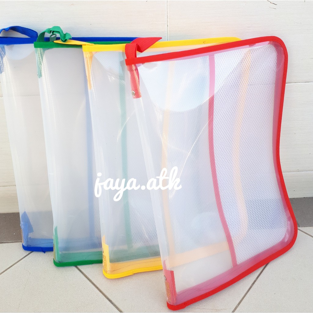 Map Zipper Bag Plastik - Map Resleting Folio