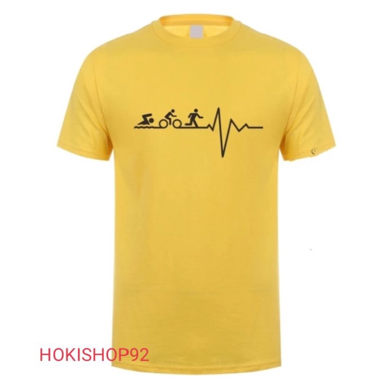 HOKISHOP92 ~ KAOS PRIA LENGAN PENDEK DETAK JANTUNG KAOS OBLONG