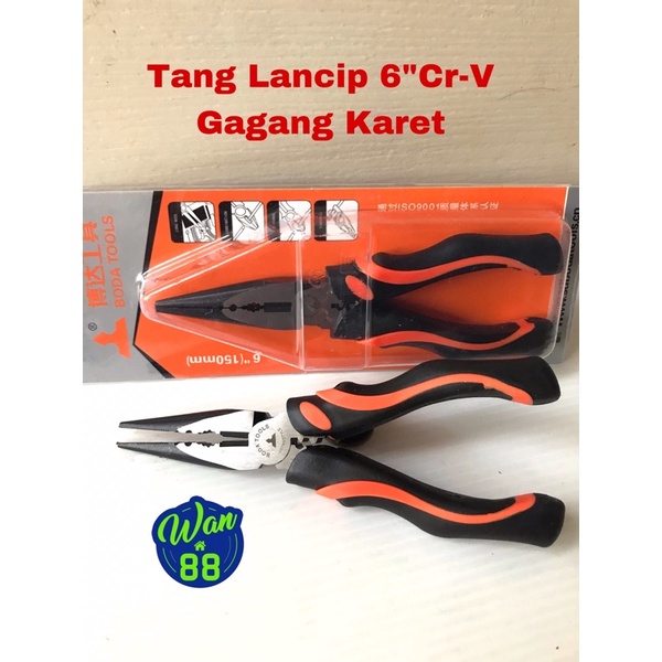 Tang Lancip 6 Inch Cr-V BODA Gagang Karet