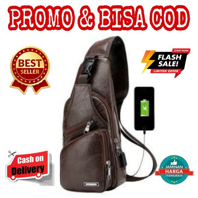 Tas Selempang Pria Kulit PU Best Seller Kualitas Premium Dijamin Sesuai Dengan Gambar Deskripsi