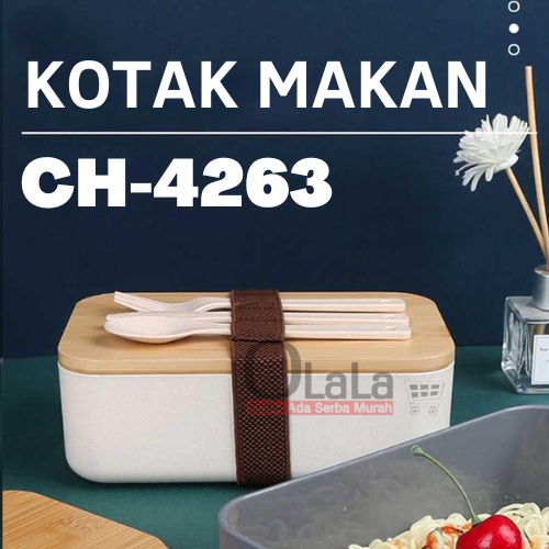 Bento Box Kotak Penyimpanan Makanan Bekal Lunch Box Kayu CH-4263