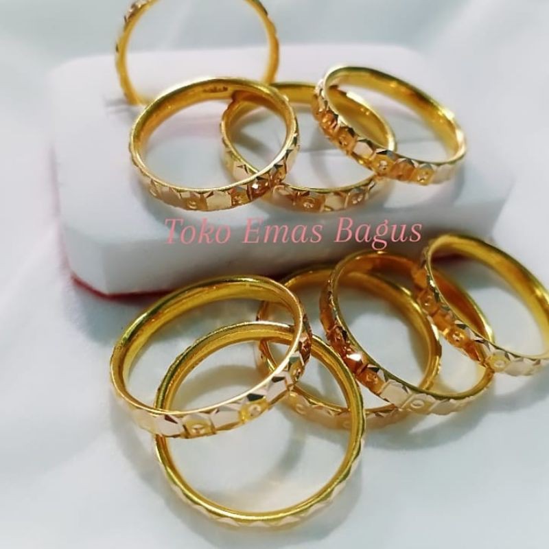 Cincin emas asli kadar 300% simpel polos
