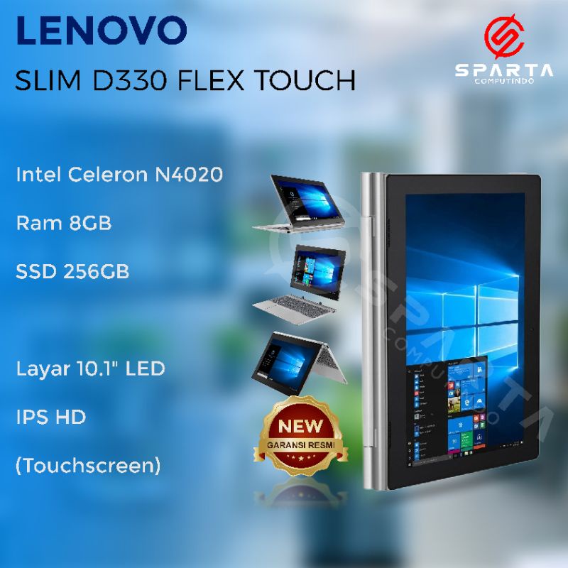 Lenovo Slim D330 Intel Celeron N4020 Ram 8 GB SSD 256 GB Win 10 New