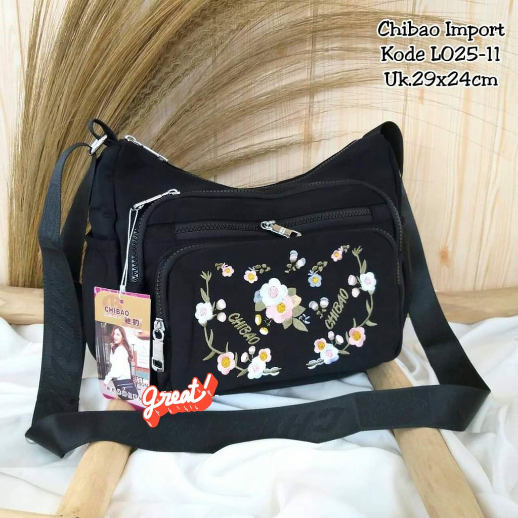 Tas Slempang Wanita Chibao L025-11 Motif Bunga TERBARU CHIBAO SLEMPANG SPECIAL PRICE BISA BAYAR COD!