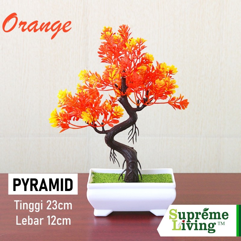 Pohon Bonsai Tanaman Plastik Hiasan Dekorasi Rumah Pot Snowball