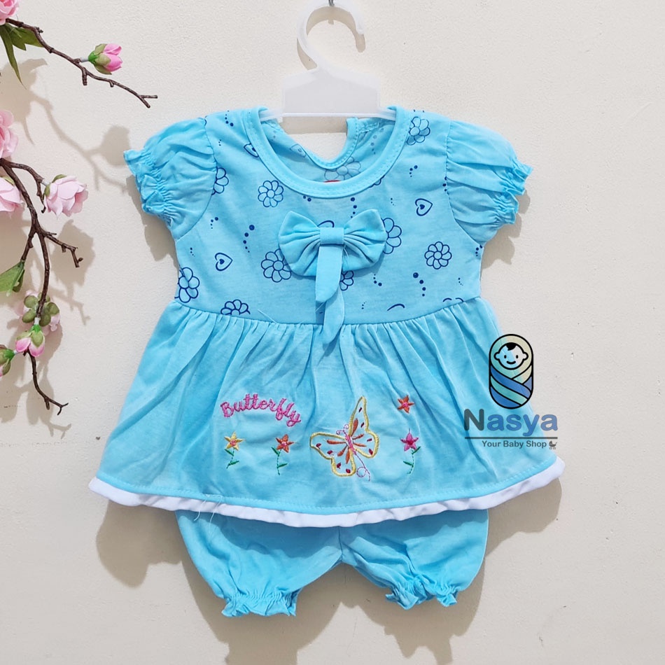 [N-085] Setelan baju bayi perempuan pita lucu MURAH - Naomi (3-6m)