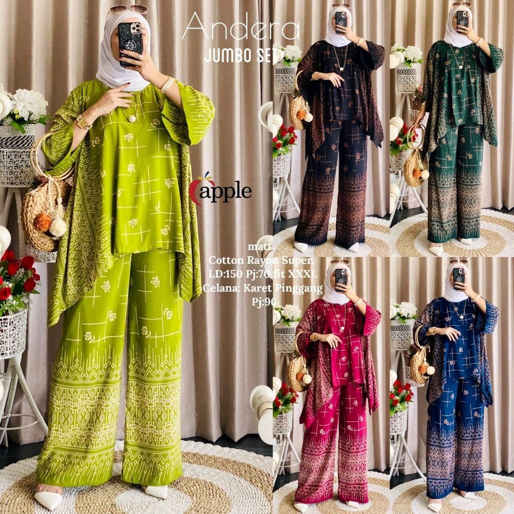 JUMBO / Setelan Wanita Waka Andera Big Set By Batik AW Size Jumbo Busui Rayon Tebal - Set Wanita / One Set Setelan Jumbo