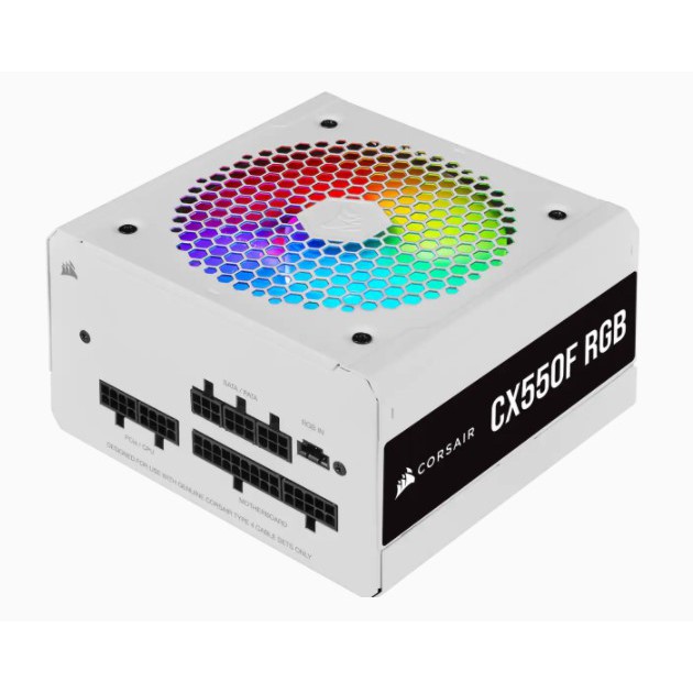 Corsair CX550F RGB White PSU 550W 80+ Bronze Full Modular