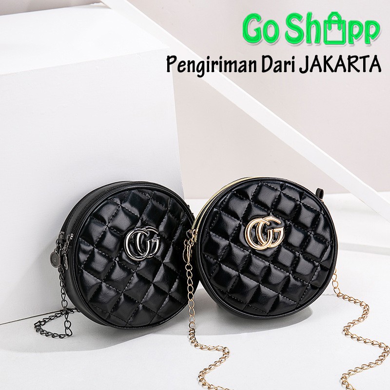 Tas Selempang Bulat CG 2 Sleting - Tas Wanita Import - Tas Wanita Fashion Korea Import Murah [TB04]