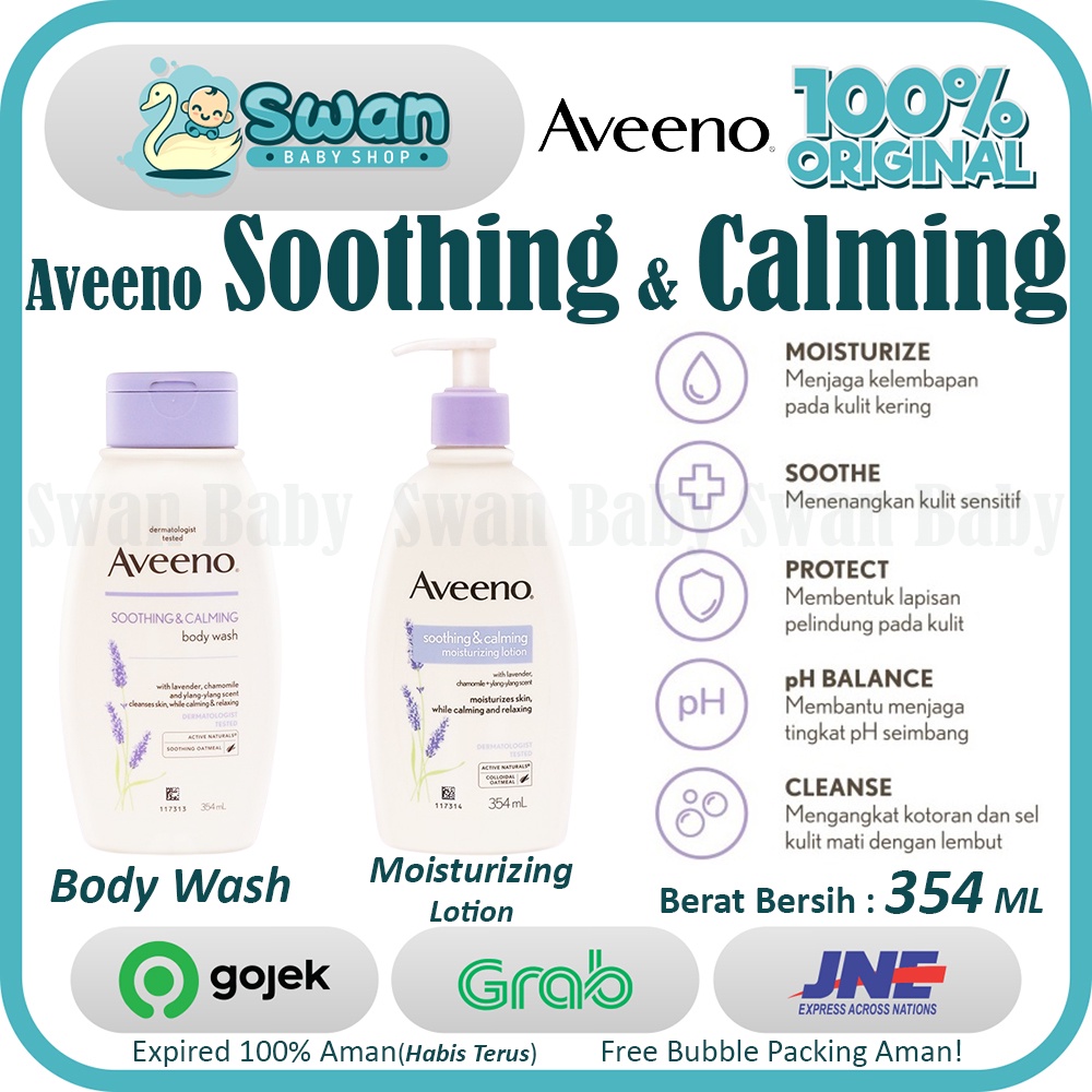 Aveeno Soothing &amp; Calming Moisturizing Lotion / Body Wash / Melembabkan / Menenangkan