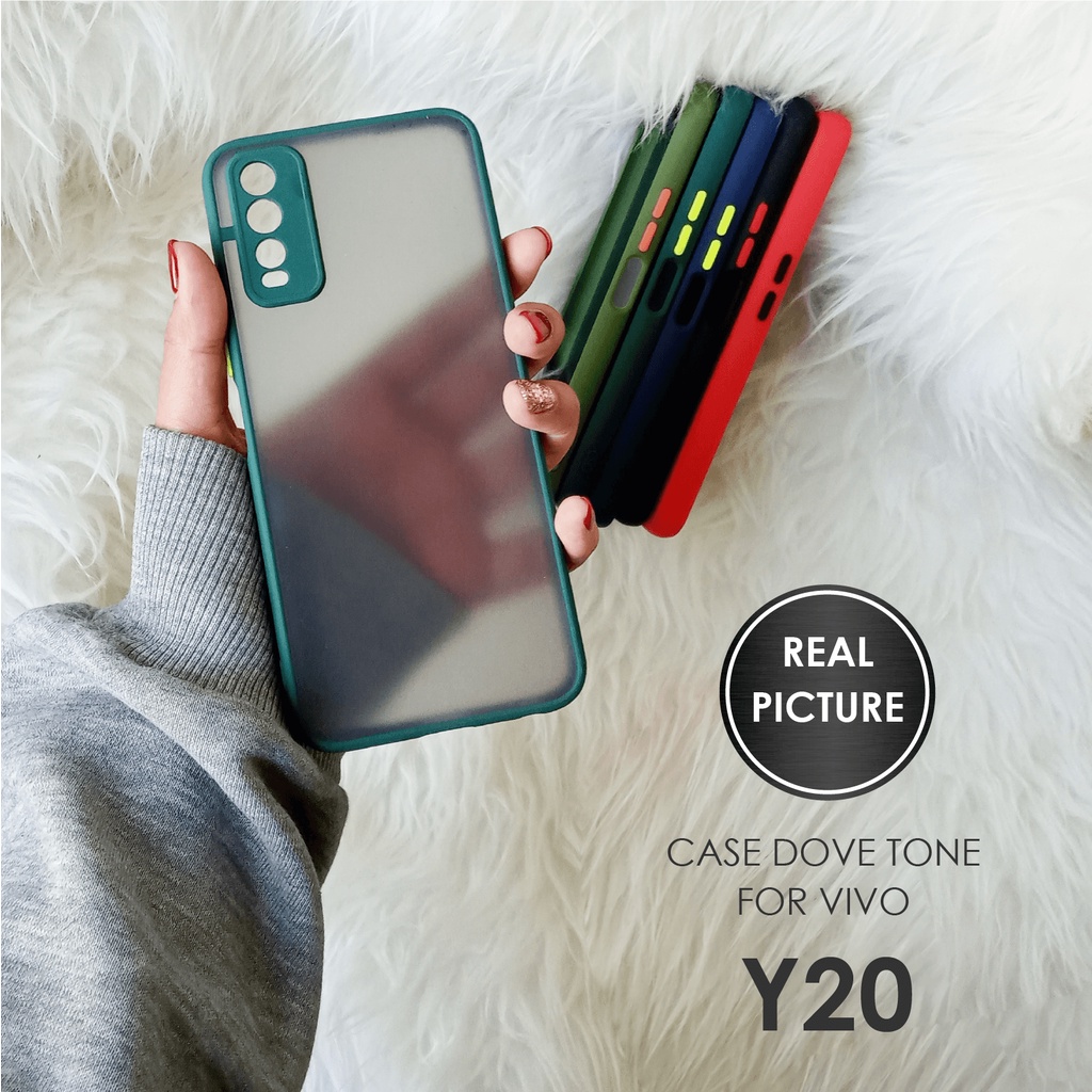 CASE HP VIVO Y20 SOFTCASE DOVE MATTE PLUS PELINDUNG CAMERA