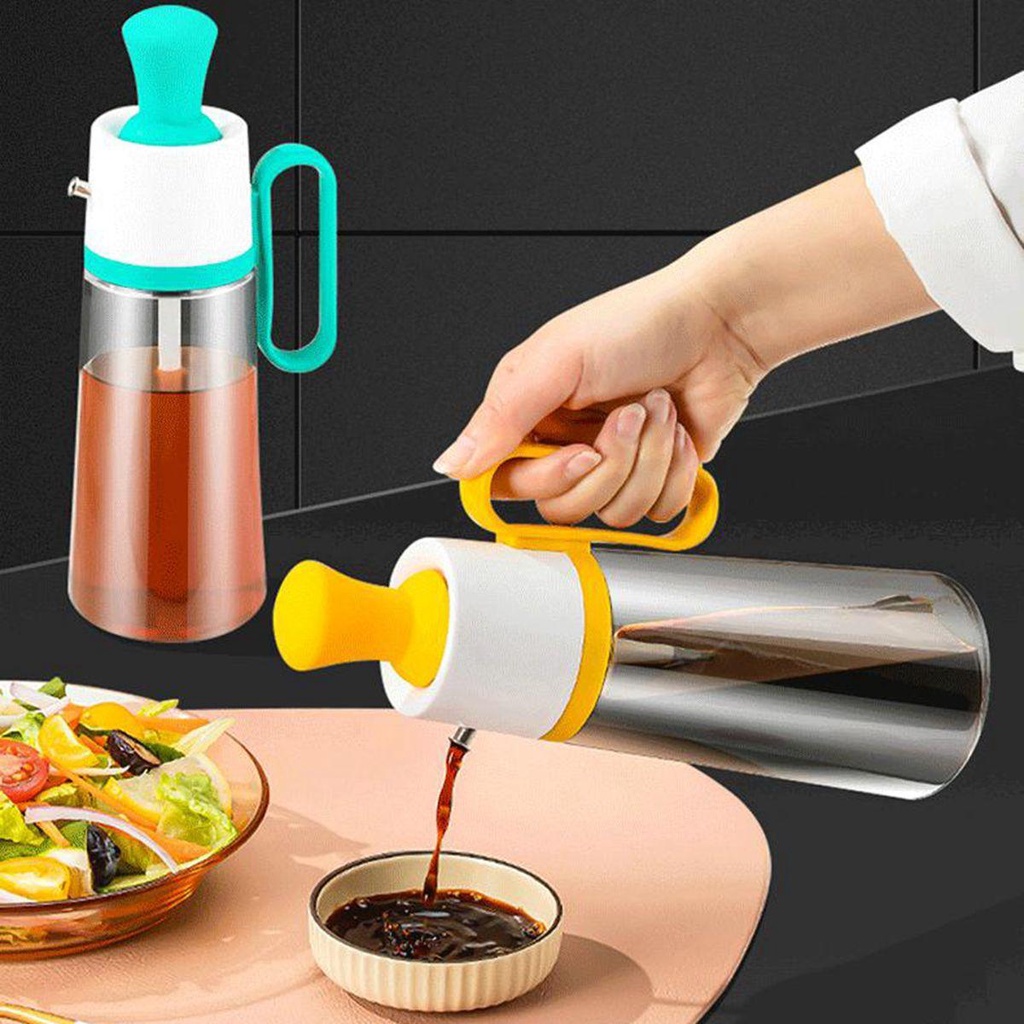 [Elegan] Dispenser Minyak Masak Barbekyu Dapur Penuang Kaca Spout Wadah Bumbu