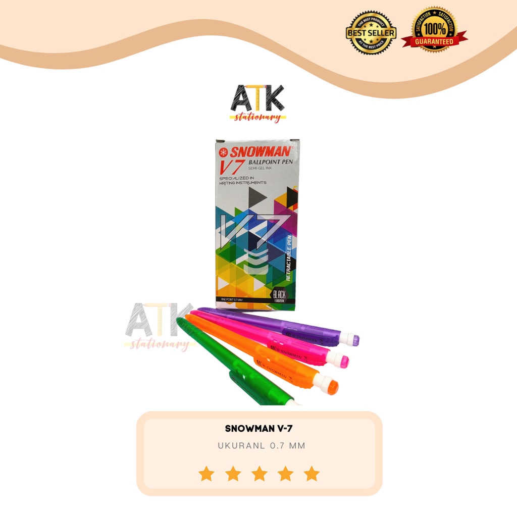 

Ballpoint Pulpen Snowman V-7, Pulpen Cetek V7 atk
