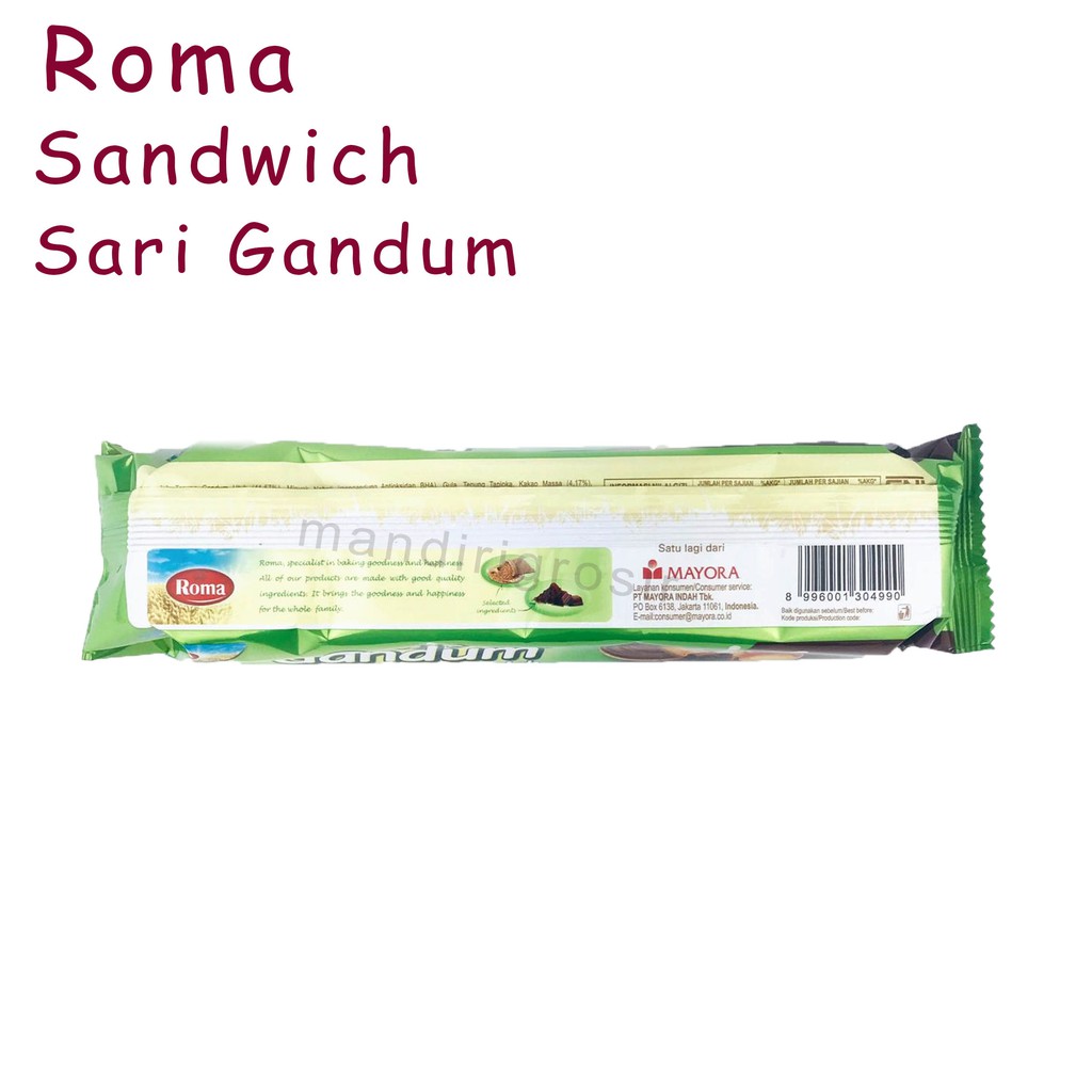 Sandwich *Roma sari gandum * coklat * 108g