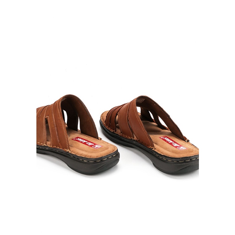 SANDAL CASUAL JIM JOKER PRIA ORIGINAL SLIDE KULIT BRANDED COKLAT JJ16