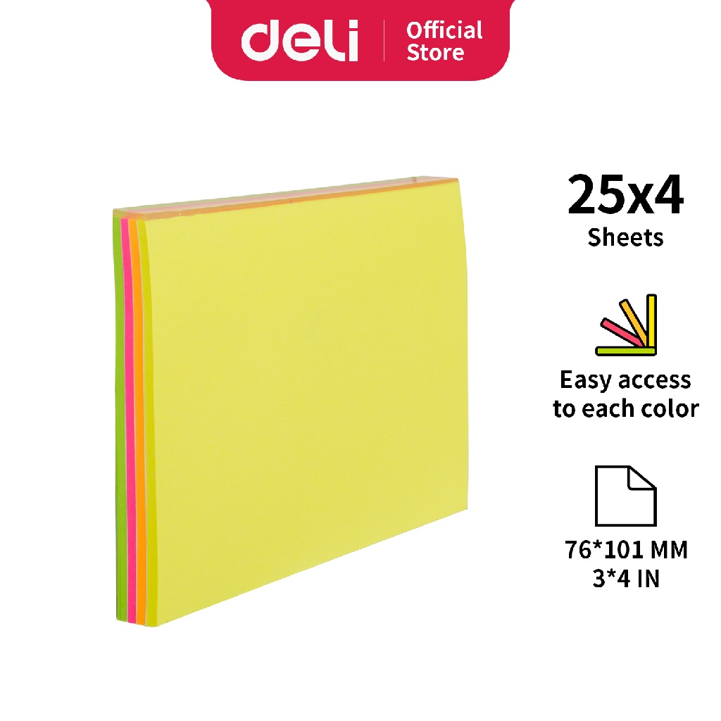 

DELI STICKY NOTE PAD 3IN*4IN ASST. EA02102