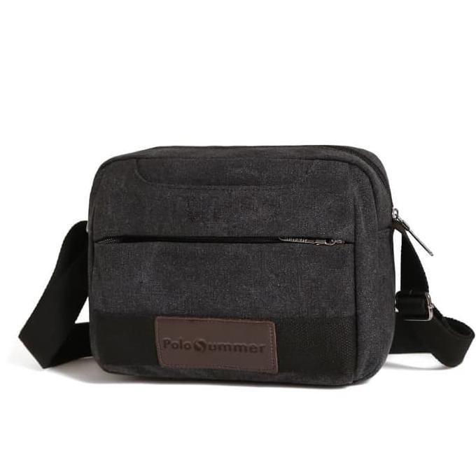 Kualitas Terbaik Tas Selempang Polo Summer Troy Canvas Shoulder Bag CUCI GUDANG