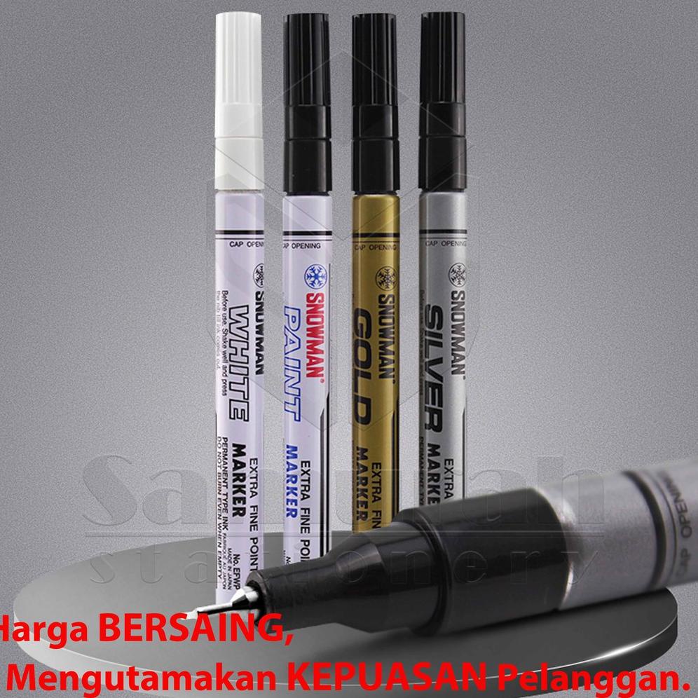 

[KODE PRODUK PDNLY7582] Spidol Paint Marker Snowman Permanent Fine (F) / Extra Fine (EF) Warna Emas - Perak - Putih - Hitam / Gold - Silver - White - Black