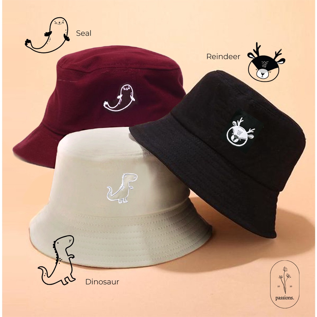 Topi Bucket Korea / Bucket Hat Korea / Bucket Hat Polos / Bucket Hat Bordir