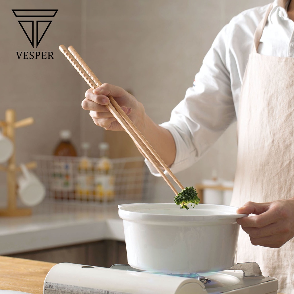 sumpit kayu panjang masak tumis bakmi hot pot / wooden long chopstick 33cm dan 42cm-5