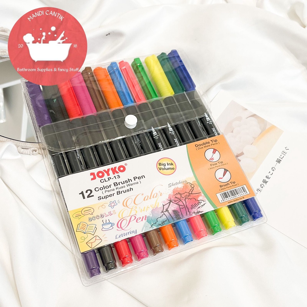 JOYKO Color Brush pen CLP-013 isi 12 Super Brush Dual tip Duble brush alat tulis sekolah brushpen lu