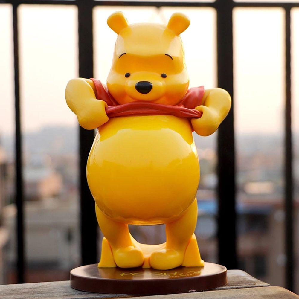 AUGUSTINA Koleksi Dekorasi Meja Winnie The Pooh Model Kreatif Ornamen Mobil Mainan Kartun Beruang Action Figure