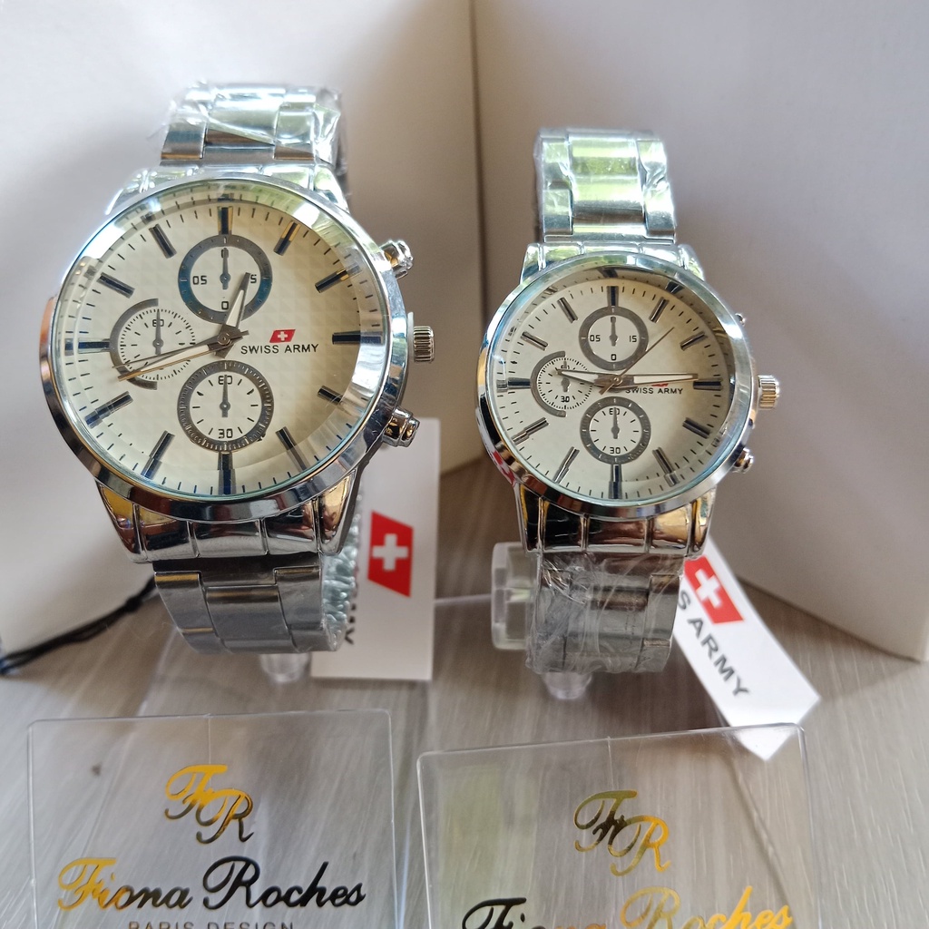 JAM TANGAN RANTAI SILVER COUPLE S-ARMY ELEGANT FOR COUPLE SPECIAL PROMO