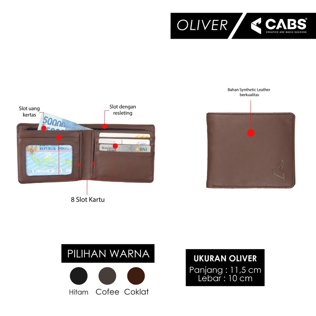 CABS POCKET ORIGINAL DOMPET PRIA TYPE OLIVER BERKUALITAS