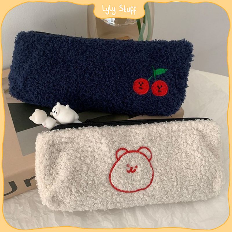 

Kotak Pensil Bulu Minimalis Aesthetic Korean Style Stationery