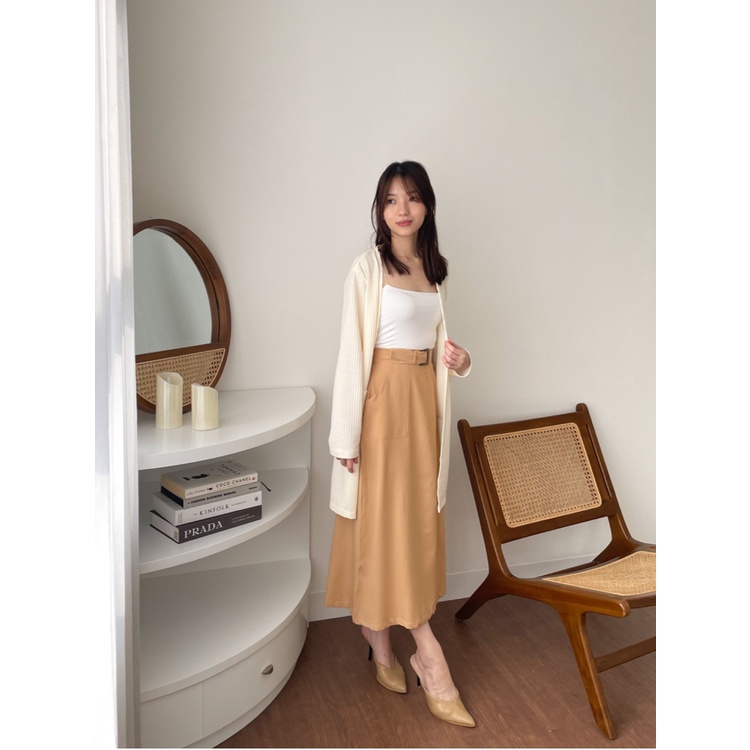Kadaka B-0143 Long Maxi Skirt Korea Detail Belt